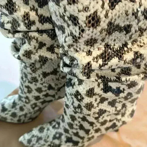 New Paris Texas Python Printed Leather Slouchy Boot Heel 85 Pietra, New Size 37 - Picture 10 of 10